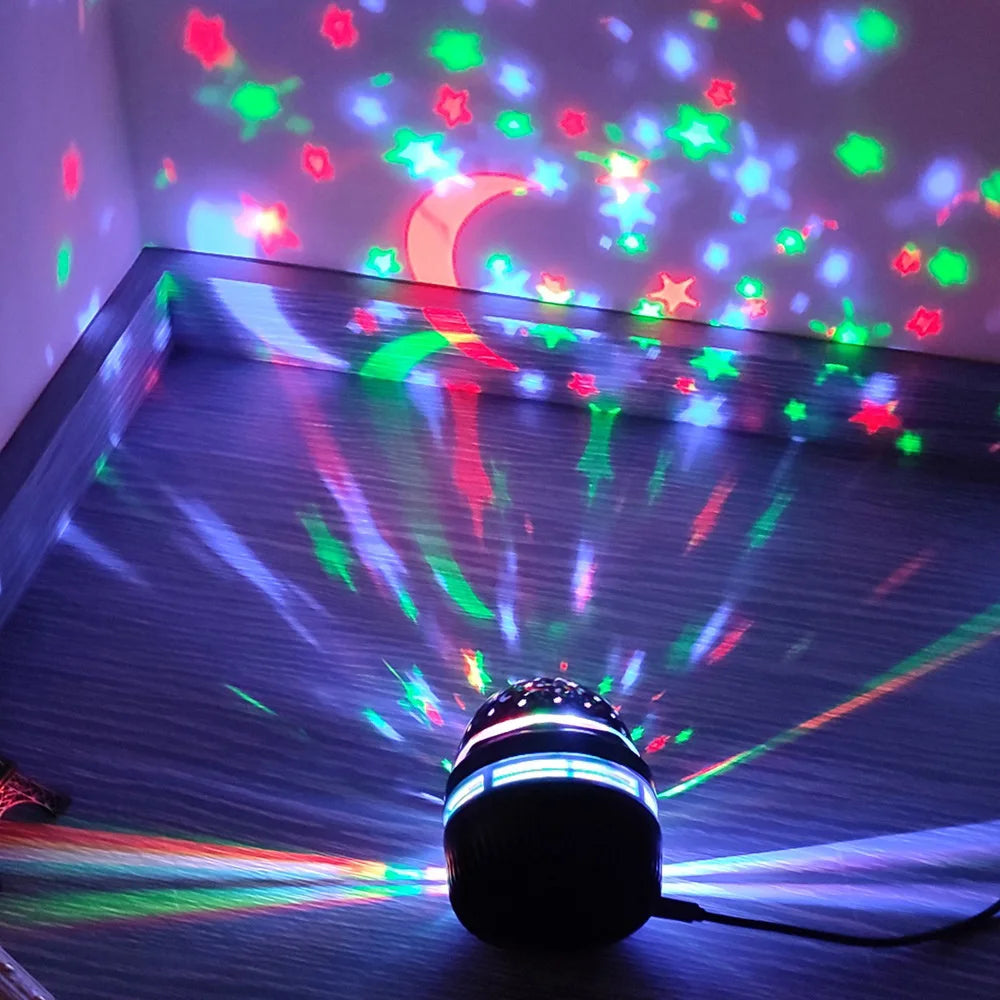 Multifunctional LED Starry Sky Projector – Rotating Night Light and Atmosphere Lamp for Bedrooms and Bedside Décor