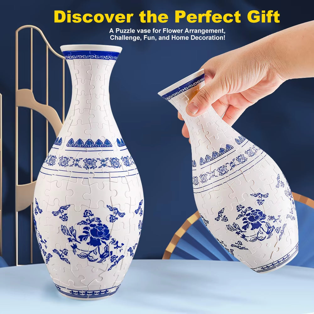 3D Puzzle Vase – Aesthetic Design for Flower Arrangements, Perfect for Room, Bedroom, Home Desk, Table, Office, and Interior Décor