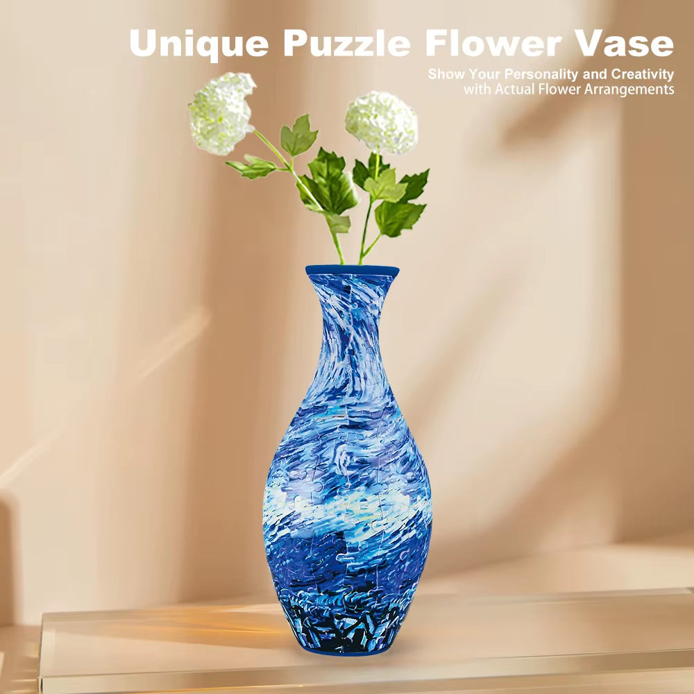 3D Puzzle Vase – Aesthetic Design for Flower Arrangements, Perfect for Room, Bedroom, Home Desk, Table, Office, and Interior Décor
