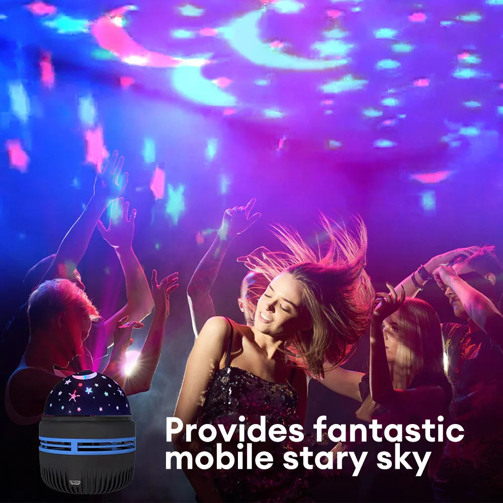 Multifunctional LED Starry Sky Projector – Rotating Night Light and Atmosphere Lamp for Bedrooms and Bedside Décor
