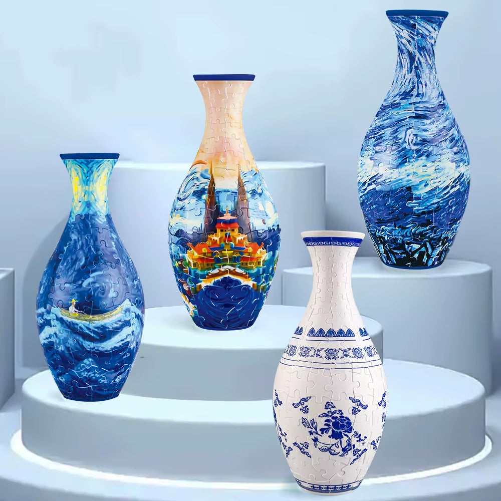 3D Puzzle Vase – Aesthetic Design for Flower Arrangements, Perfect for Room, Bedroom, Home Desk, Table, Office, and Interior Décor