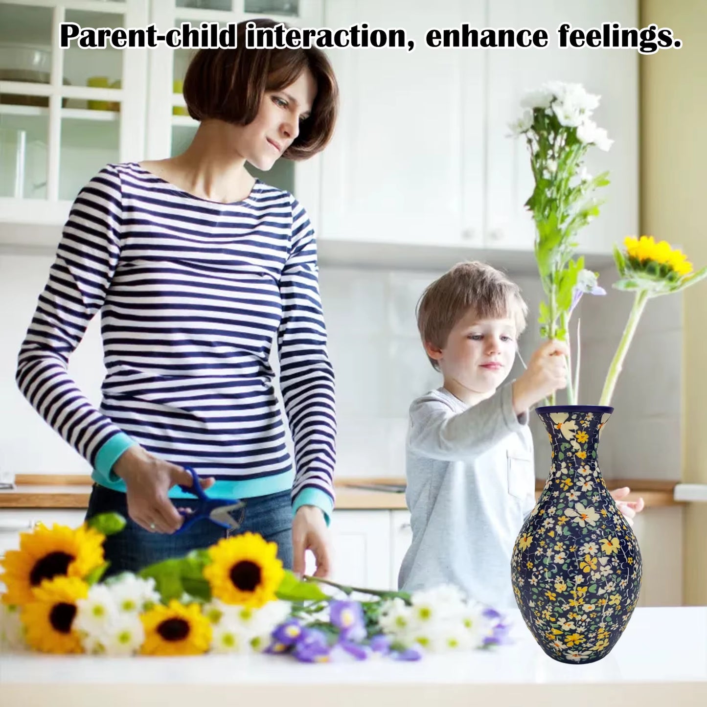 3D Puzzle Vase – Aesthetic Design for Flower Arrangements, Perfect for Room, Bedroom, Home Desk, Table, Office, and Interior Décor