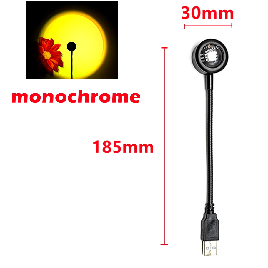 Rnntuu LED USB Sunset Lamp Projector – Portable Mood Light for Home Décor, Living Room, Wall Photography, and Neon Lighting Effects