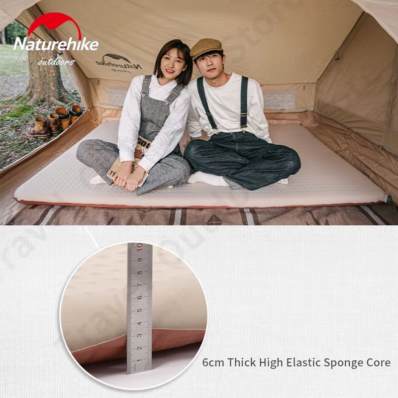 Self-Inflating Camping Mattress - Air Inflatable Sleeping Pad for Outdoor Use - Single or Double, Comfortable Sponge Design with Silent Operation