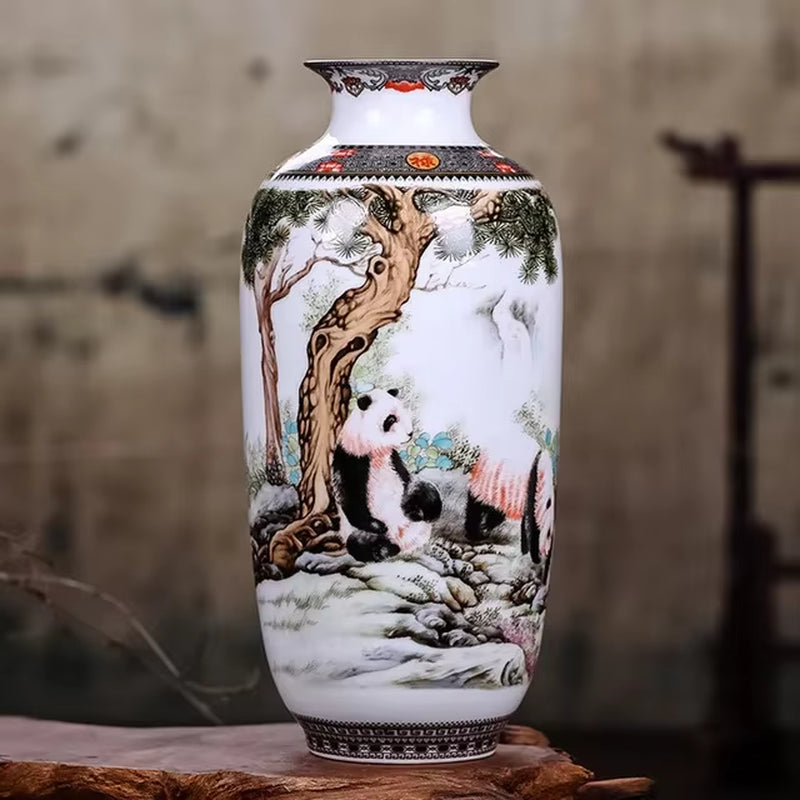 Jingdezhen Ceramic Vase – Traditional Chinese Flower Vase with a Fine Smooth Surface for Living Room Décor and Furnishing