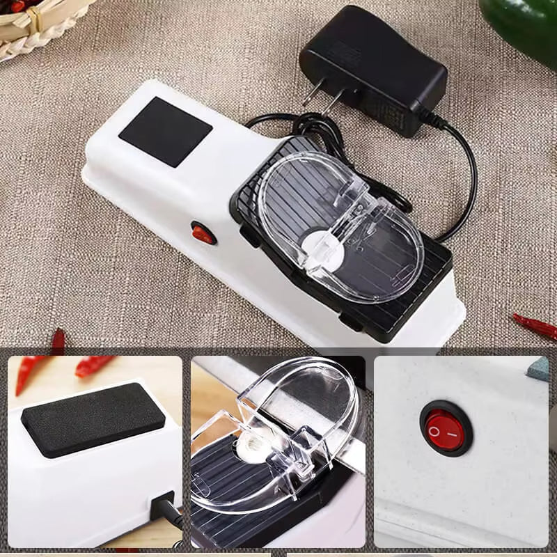 Electric Knife Sharpener - Multifunctional Kitchen Gadget for Fast 5-Second Sharpening and Polishing.