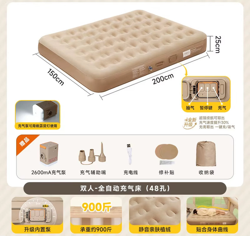 Automatic Inflatable Mattress - Portable Folding Bed for Home, Outdoor Camping, and Tent Use. Durable and Convenient for Comfortable Rest Anywhere.