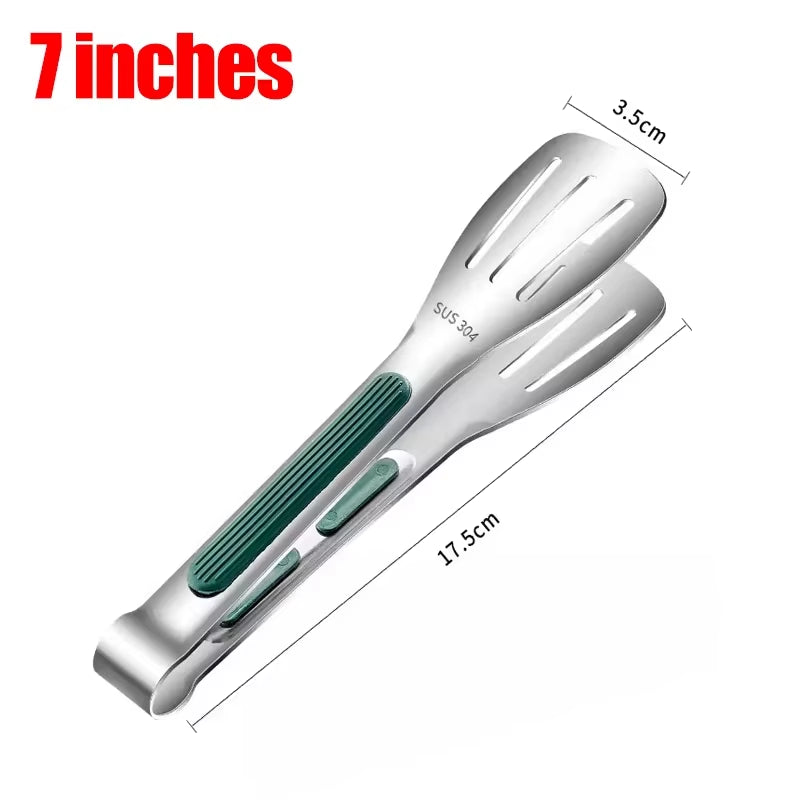 New Stainless Steel Food Tongs BBQ Meat Salad Bread Clip Barbecue Grill Buffet Clamp Non-Slip Tong Cooking Tools Kitchen Gadgets