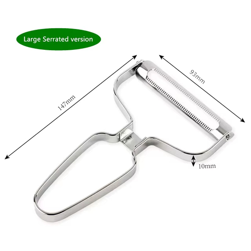 Stainless Steel Vegetable and Fruit Peeler - Wide Mouth Cabbage Grater, Salad and Potato Slicer, Ideal Kitchen Accessory and Cooking Tool.