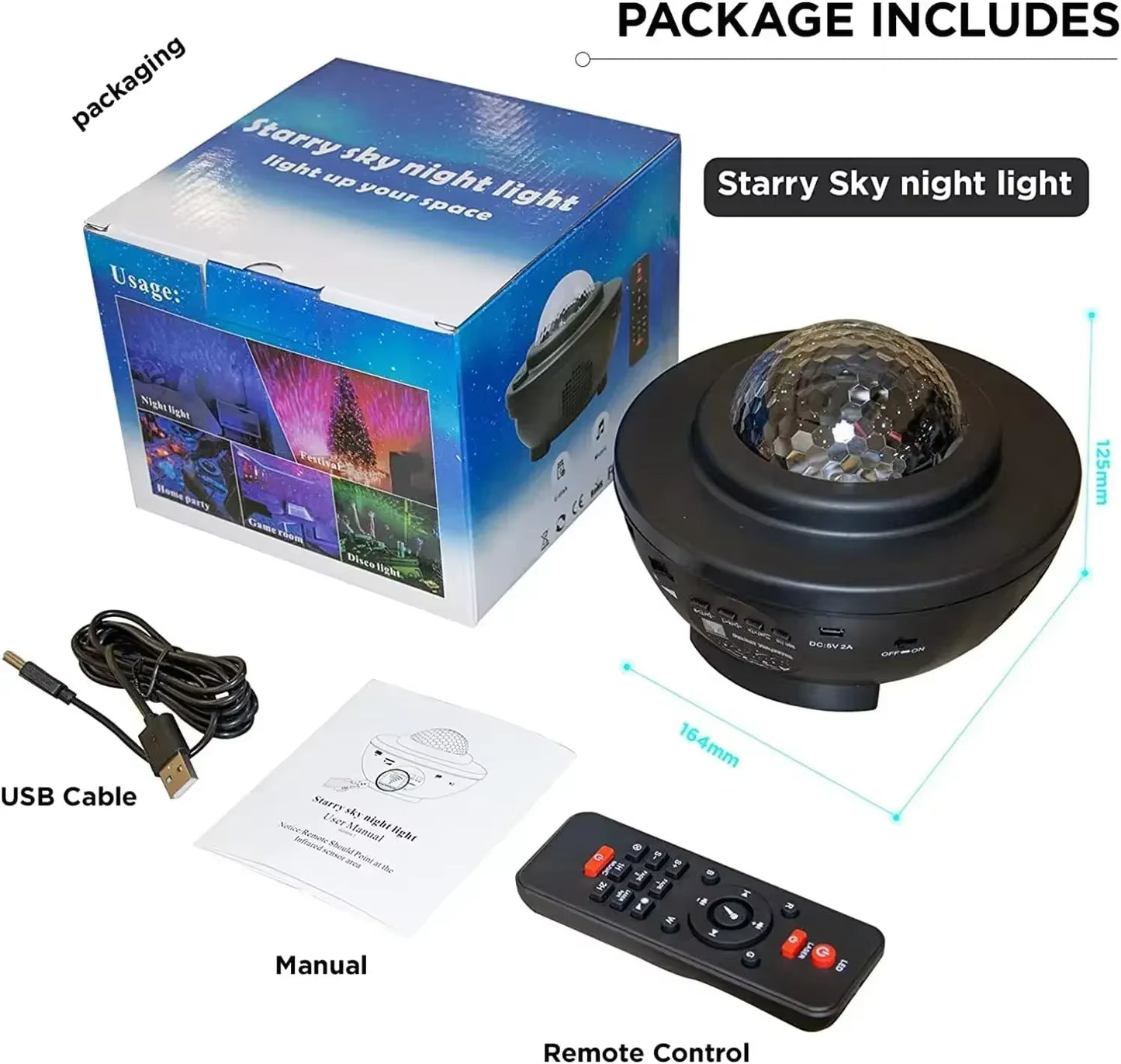 Galaxy Star Projector with Bluetooth Speakers – LED Night Light with Timer, Remote Control, and Room Décor for Bedrooms