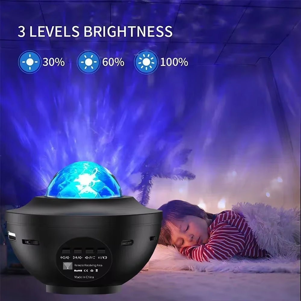 Galaxy Star Projector with Bluetooth Speakers – LED Night Light with Timer, Remote Control, and Room Décor for Bedrooms