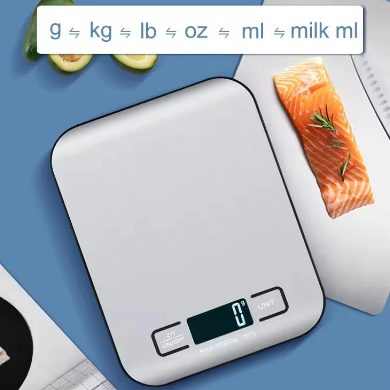 Digital Kitchen Scale with LED Display, 5kg/1g Capacity - Stainless Steel Panel, Multifunctional Electronic Scale for Home, Jewelry, Food, Snacks, and Baking.