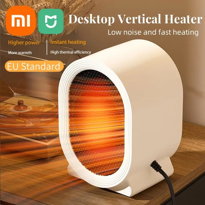 Xiaomi Desktop Heater - Compact Vertical Electric Heater for Home and Bedroom. Low Noise, Energy-Efficient, and Ideal for Dormitory Use with Quick Heating Capability.