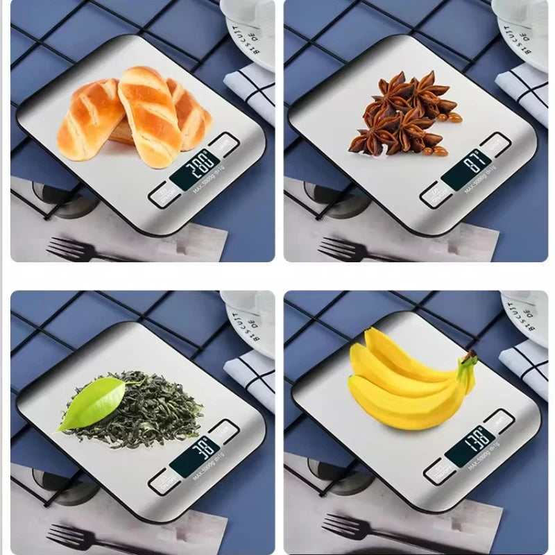 Digital Kitchen Scale with LED Display, 5kg/1g Capacity - Stainless Steel Panel, Multifunctional Electronic Scale for Home, Jewelry, Food, Snacks, and Baking.