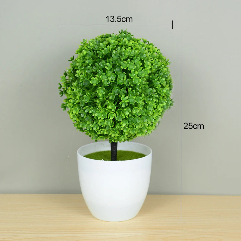 Artificial Bonsai Tree – Small Potted Fake Plant with Flowers for Home, Table, Hotel, and Garden Decoration