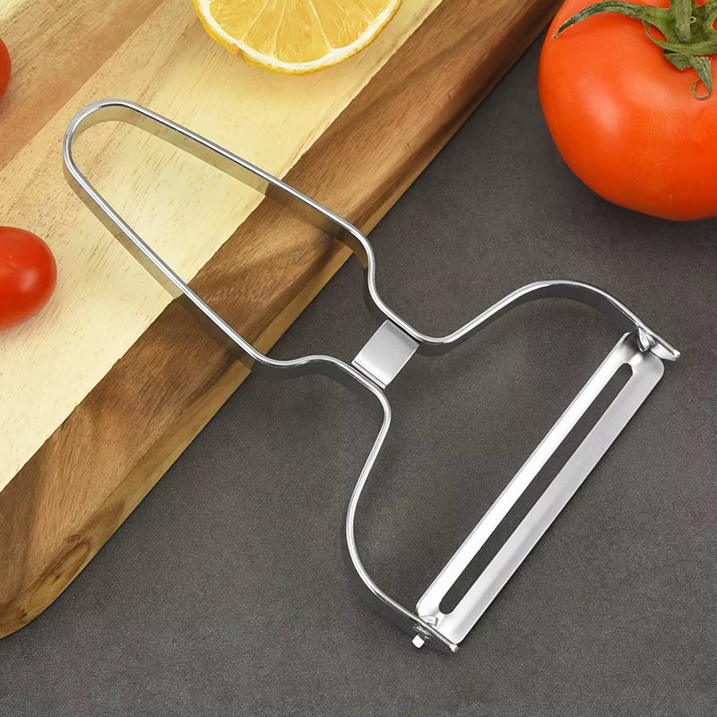 Stainless Steel Vegetable and Fruit Peeler - Wide Mouth Cabbage Grater, Salad and Potato Slicer, Ideal Kitchen Accessory and Cooking Tool.