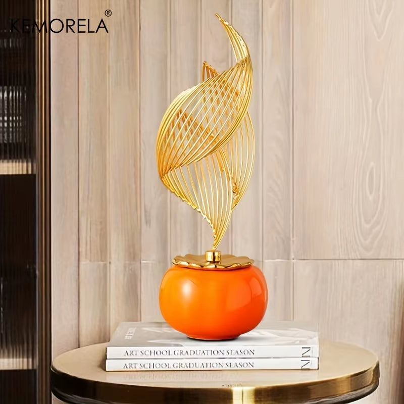 Nordic Ceramic Statue - Creative Light Luxury Sculptures and Figurines for Living Room Decoration, Office Desk Accessories, and Room Décor.