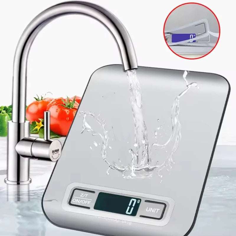 Digital Kitchen Scale with LED Display, 5kg/1g Capacity - Stainless Steel Panel, Multifunctional Electronic Scale for Home, Jewelry, Food, Snacks, and Baking.