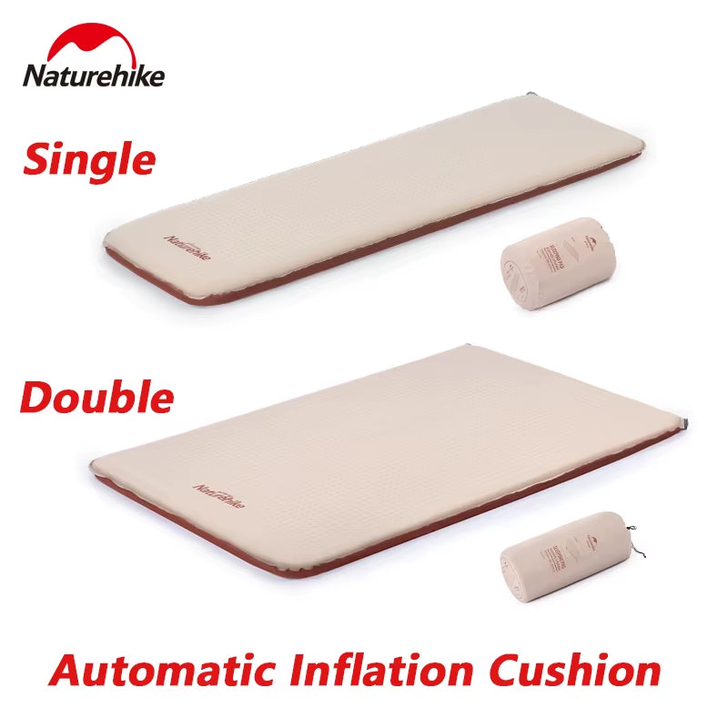 Self-Inflating Camping Mattress - Air Inflatable Sleeping Pad for Outdoor Use - Single or Double, Comfortable Sponge Design with Silent Operation