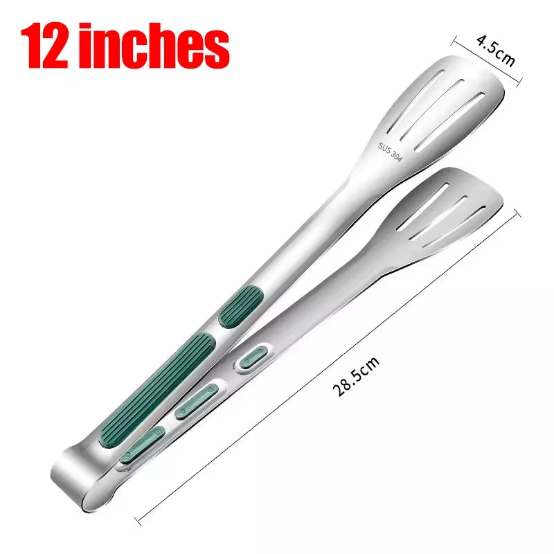 New Stainless Steel Food Tongs BBQ Meat Salad Bread Clip Barbecue Grill Buffet Clamp Non-Slip Tong Cooking Tools Kitchen Gadgets