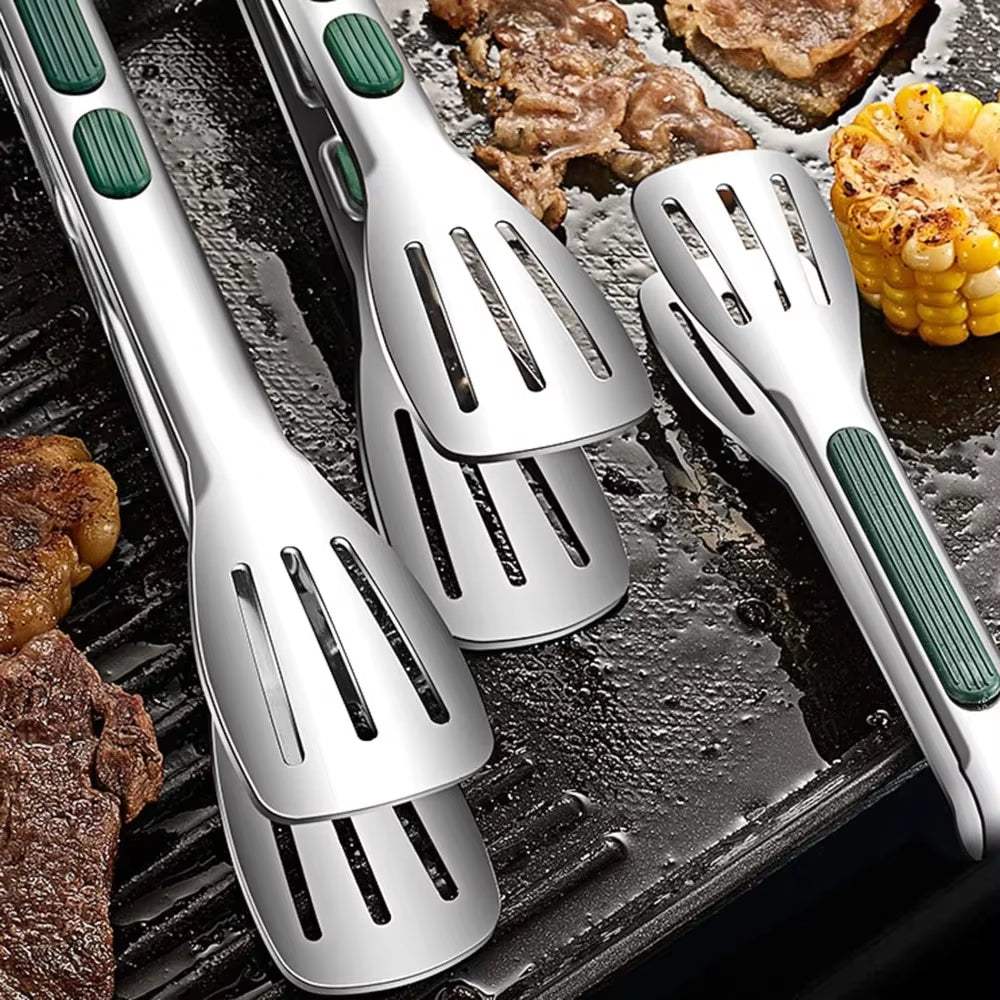 New Stainless Steel Food Tongs BBQ Meat Salad Bread Clip Barbecue Grill Buffet Clamp Non-Slip Tong Cooking Tools Kitchen Gadgets