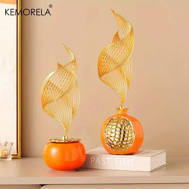 Nordic Ceramic Statue - Creative Light Luxury Sculptures and Figurines for Living Room Decoration, Office Desk Accessories, and Room Décor.