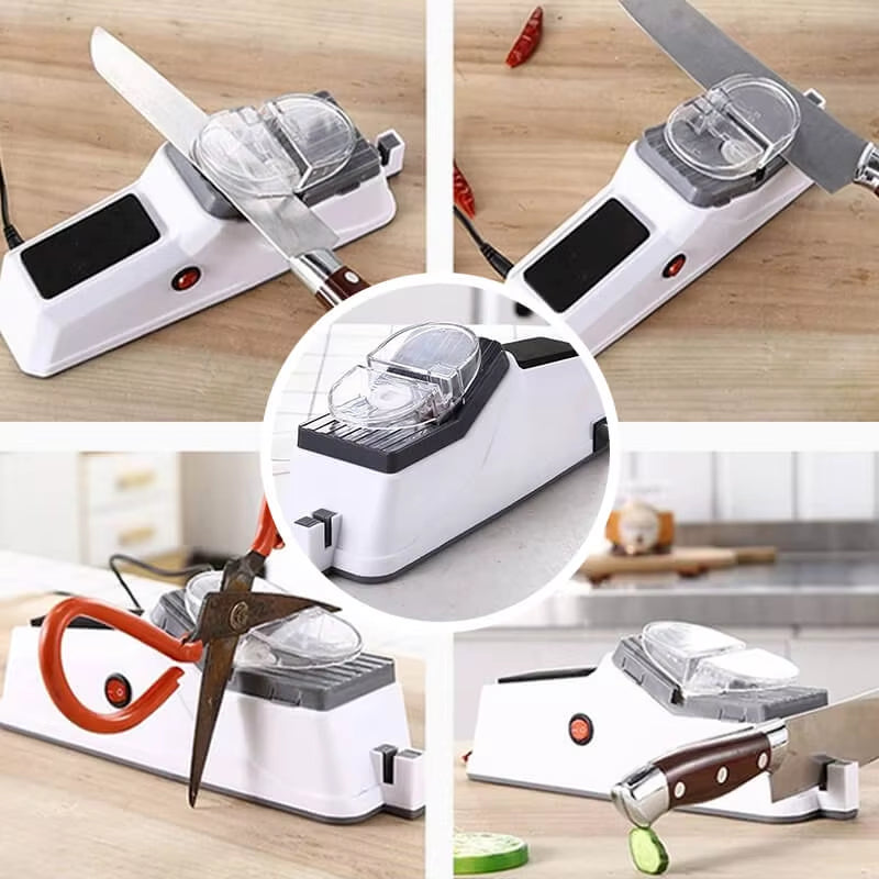 Electric Knife Sharpener - Multifunctional Kitchen Gadget for Fast 5-Second Sharpening and Polishing.