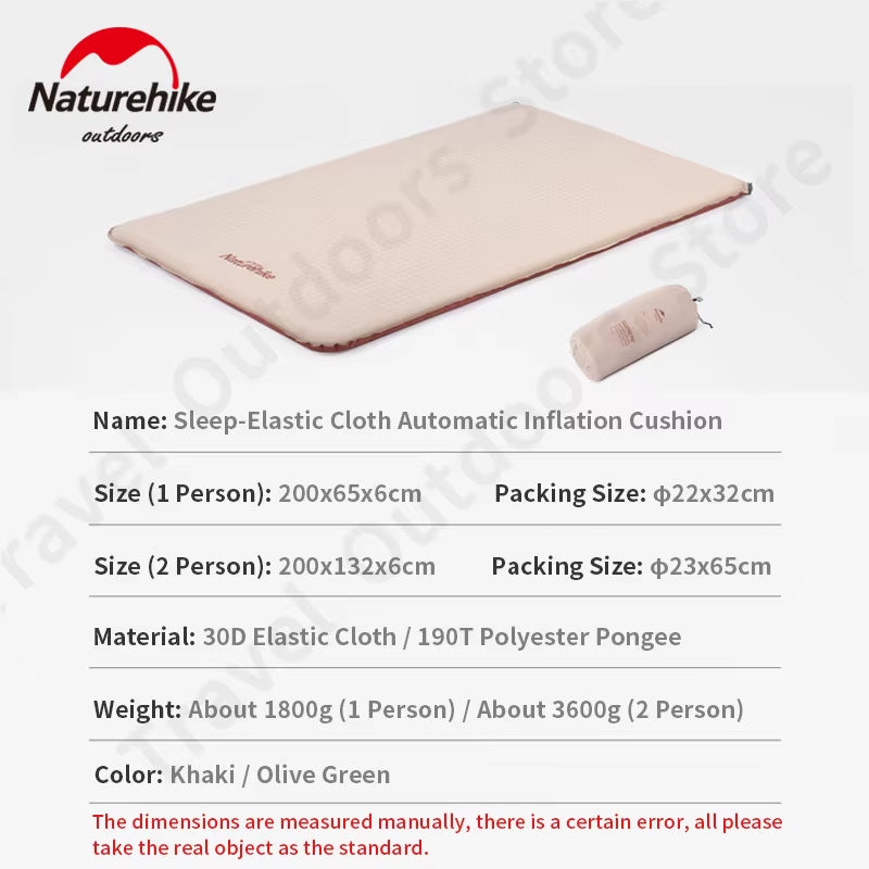 Self-Inflating Camping Mattress - Air Inflatable Sleeping Pad for Outdoor Use - Single or Double, Comfortable Sponge Design with Silent Operation